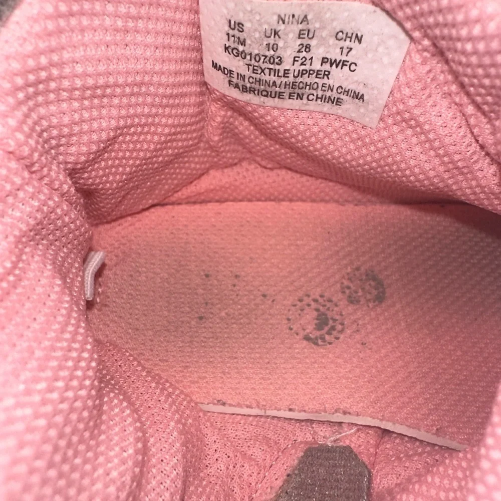 Stride Rite Sparkly Silver Kids Shoes with Pink Lining